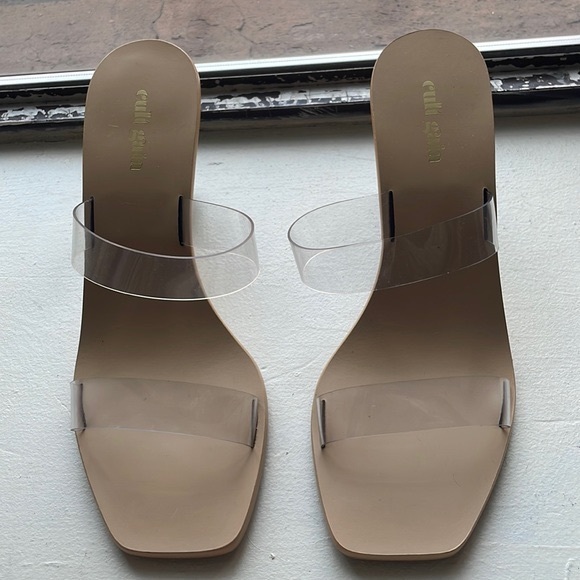 Cult Gaia Meta Clear Sandals Pewter Multi - Size 8.5 (38.5) - Picture 8 of 11